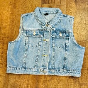 SHEIN Light Blue Kids Denim Vest